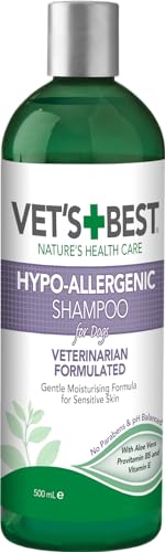 Vet's Best Hypo-Allergenic Shampoo for Dogs | Dog Shampoo for Sensitive Skin | Relieves Discomfort from Dry, Itchy Skin | Cleans, Moisturizes, and Conditions Skin and Coat , 16 oz