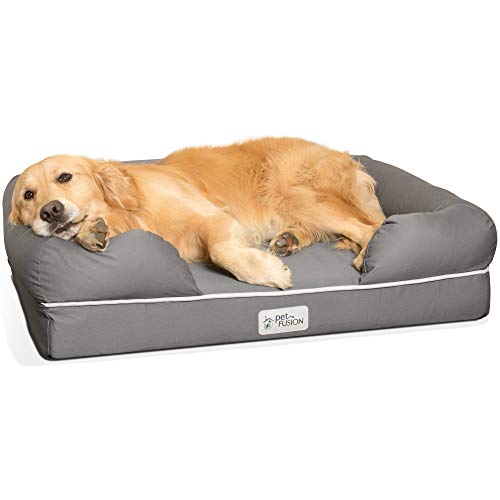 PetFusion Ultimate Dog Bed, Orthopedic Memory Foam, Multiple Sizes and Colors, Medium Firmness Pillow, Waterproof Liner, YKK Zippers, Breathable 35% Cotton Cover