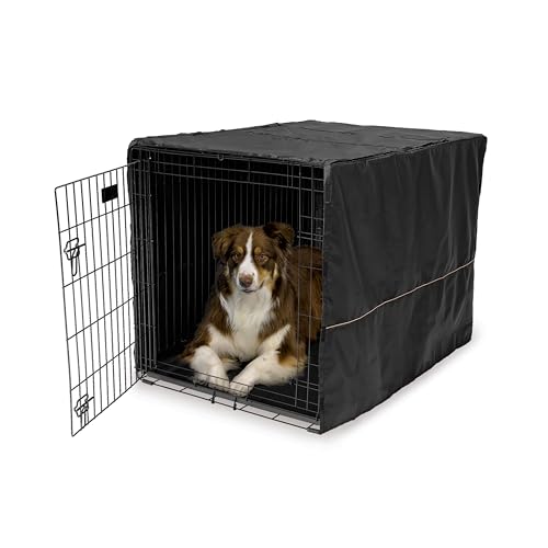 MidWest Homes for Pets Dog Crate Cover, Privacy Dog Crate Cover Fits MidWest Dog Crates, Crate Cover Only, Machine Wash & Dry, Black, 42-Inch