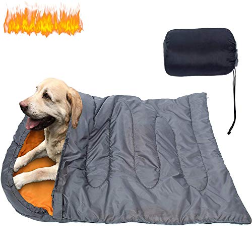 KUDES Dog Sleeping Bag Waterproof Warm Packable Dog Bed with Storage Bag for Indoor Outdoor Travel Camping Hiking Backpacking (43''Lx27''W)