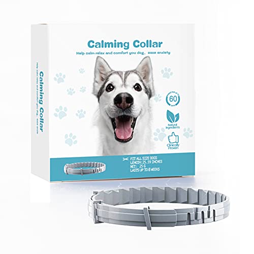 CPFK Calming Collar for Dogs Pheromones Relieve Reduce Anxiety or Stress Adjustable Collars with Long-Lasting 60 Days Stay Calm and Comfortable for All Small Medium and Large Dog (25 Inches)