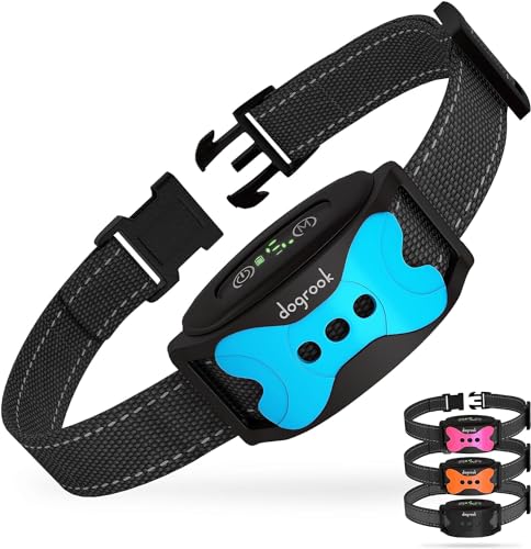 DogRook Dog Bark Collar - Rechargeable Smart Anti Barking Collar for Dogs - Waterproof No Shock Bark Collar for Small/Medium/Large Dogs - 5 Sensitivity Levels - Anti Bark Collar for Dogs - Dog Collar