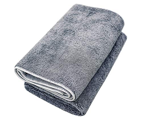 Wooflinen Microfiber Pet Bath Towel, 2-Pack, Ultra-Absorbent, Double Density, Machine Washable for Dogs and Cats