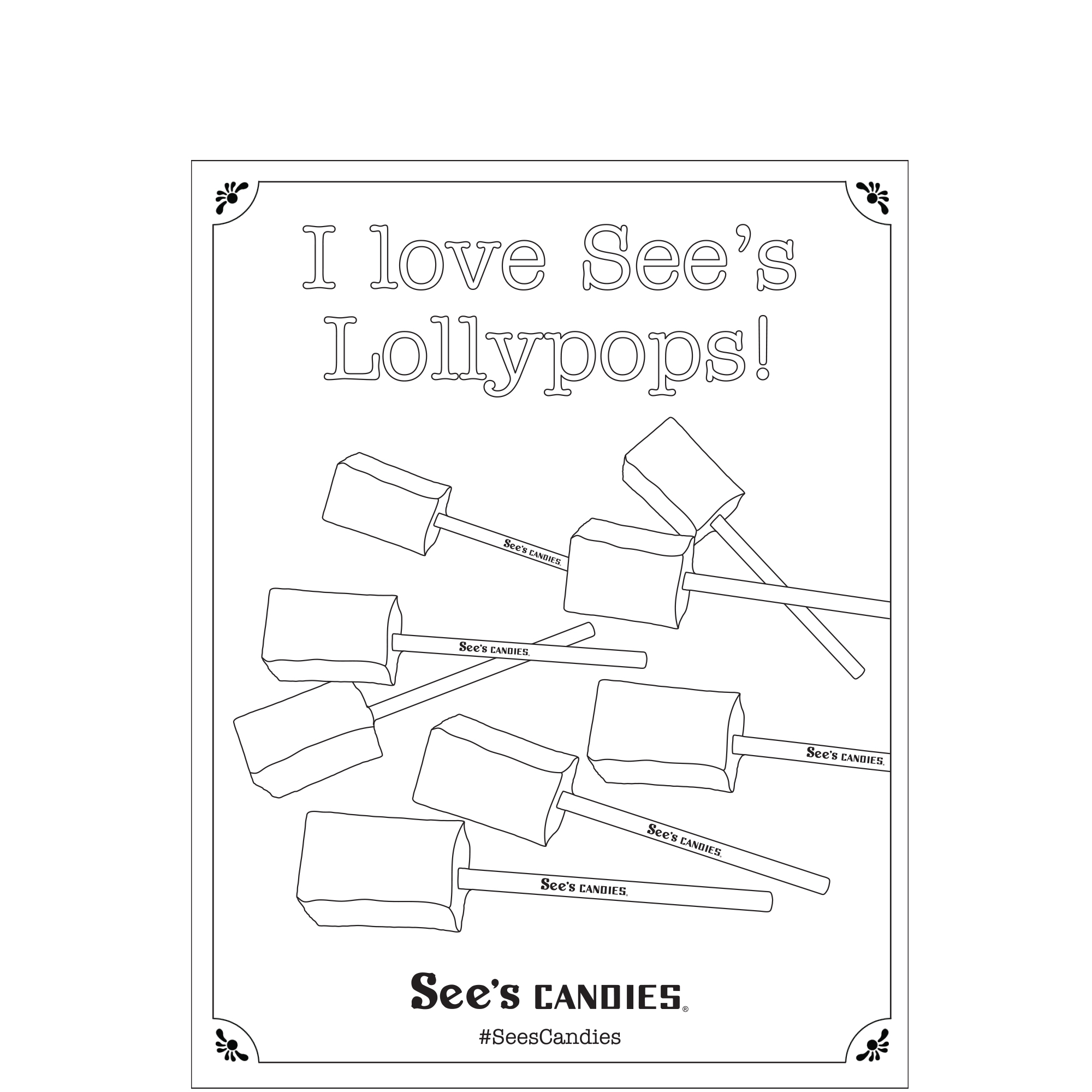 National Lollypop Day Coloring Page 2
