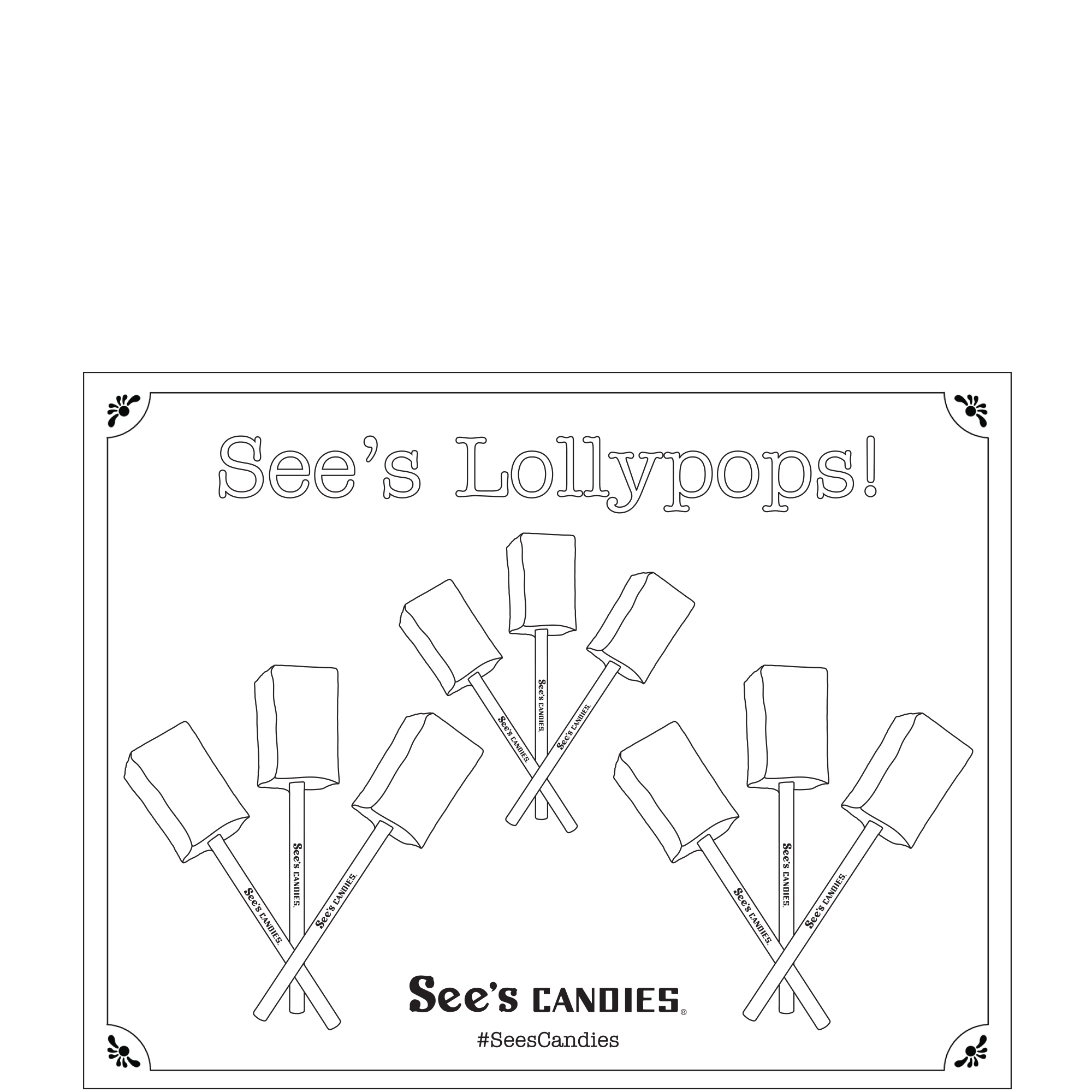 National Lollypop Day Coloring Page 3